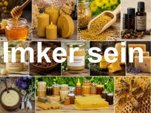 Navigation zur Übersichtsseite „Imker sein“ mit Informationen über das Imkerhandwerk, den Jahresverlauf und Imkerprodukte.